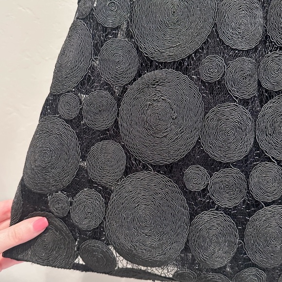 Anthropologie Tracy Reese Black Raffia Circle Lace Midi Skirt Sz 4 - Picture 8 of 15